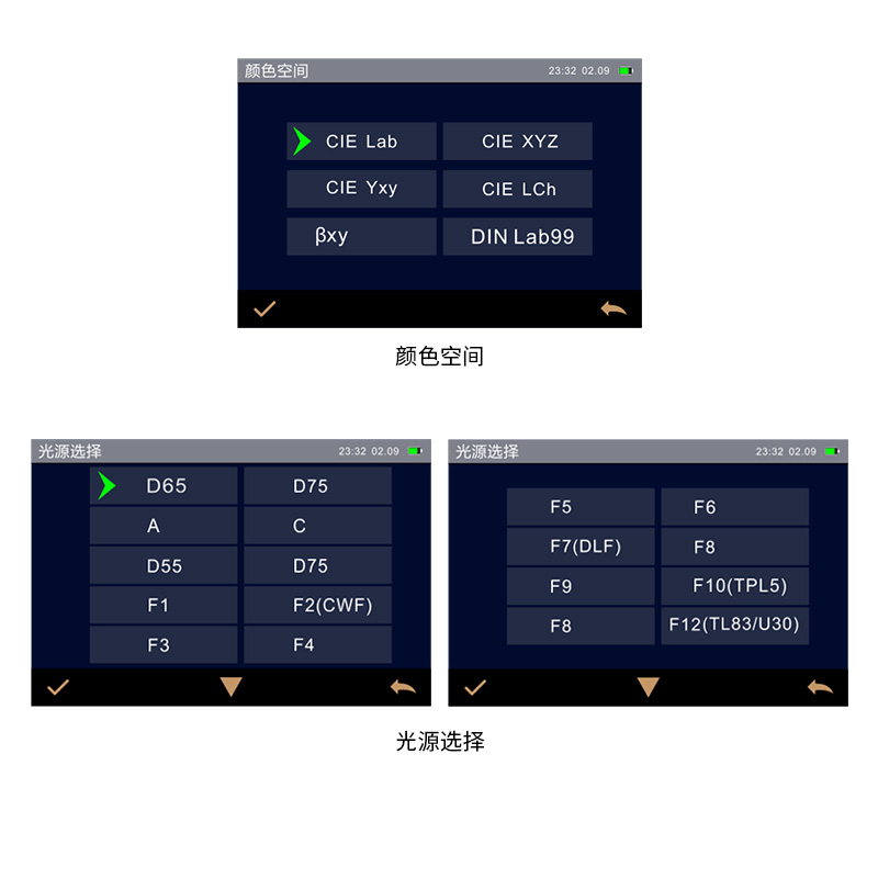 多種顏色測(cè)量空間，多種觀測(cè)光源